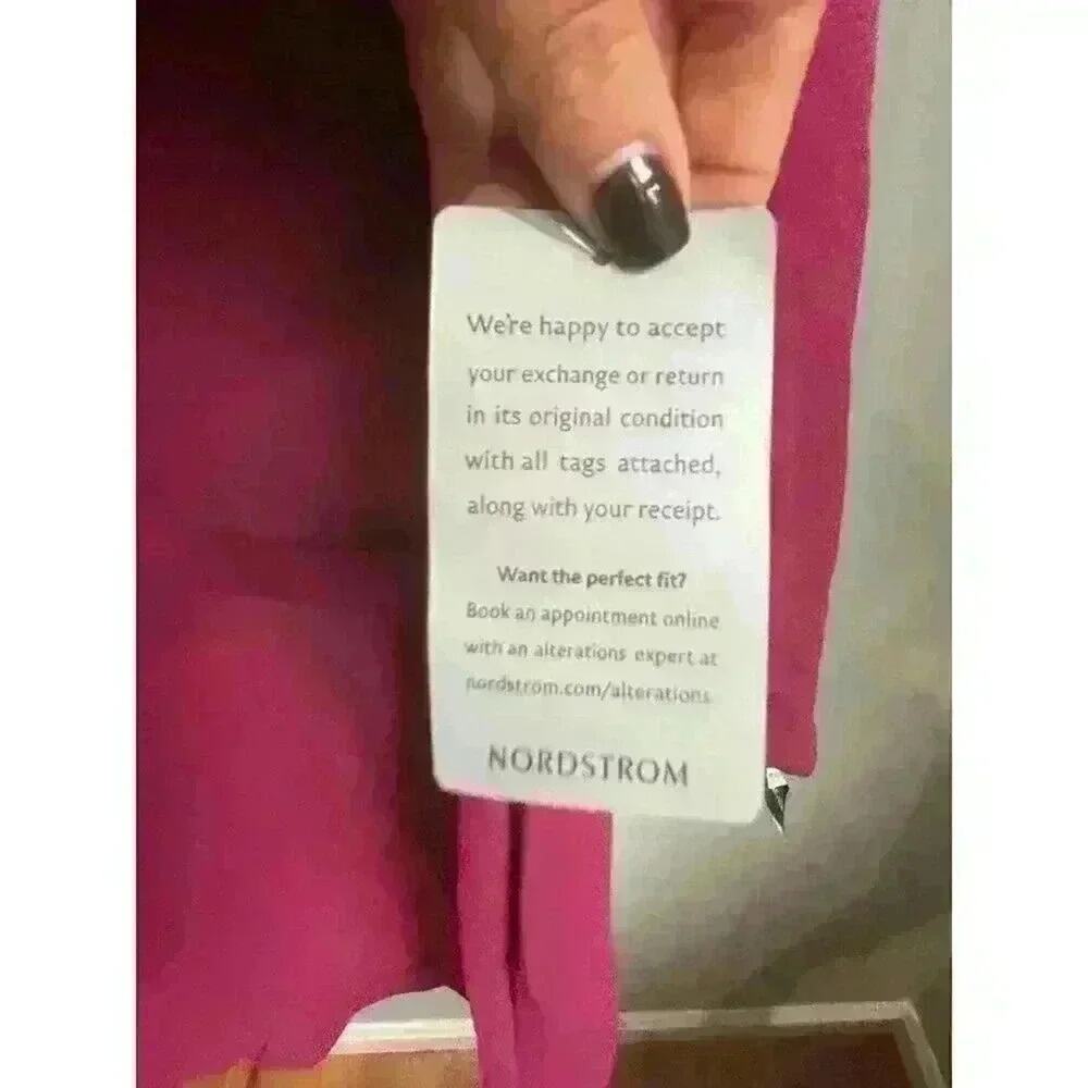 Donna Morgan Long Sleeve V-Neck Midi Dress with Faux Pockets in Fuschia Size 14 - Picture 7 of 8